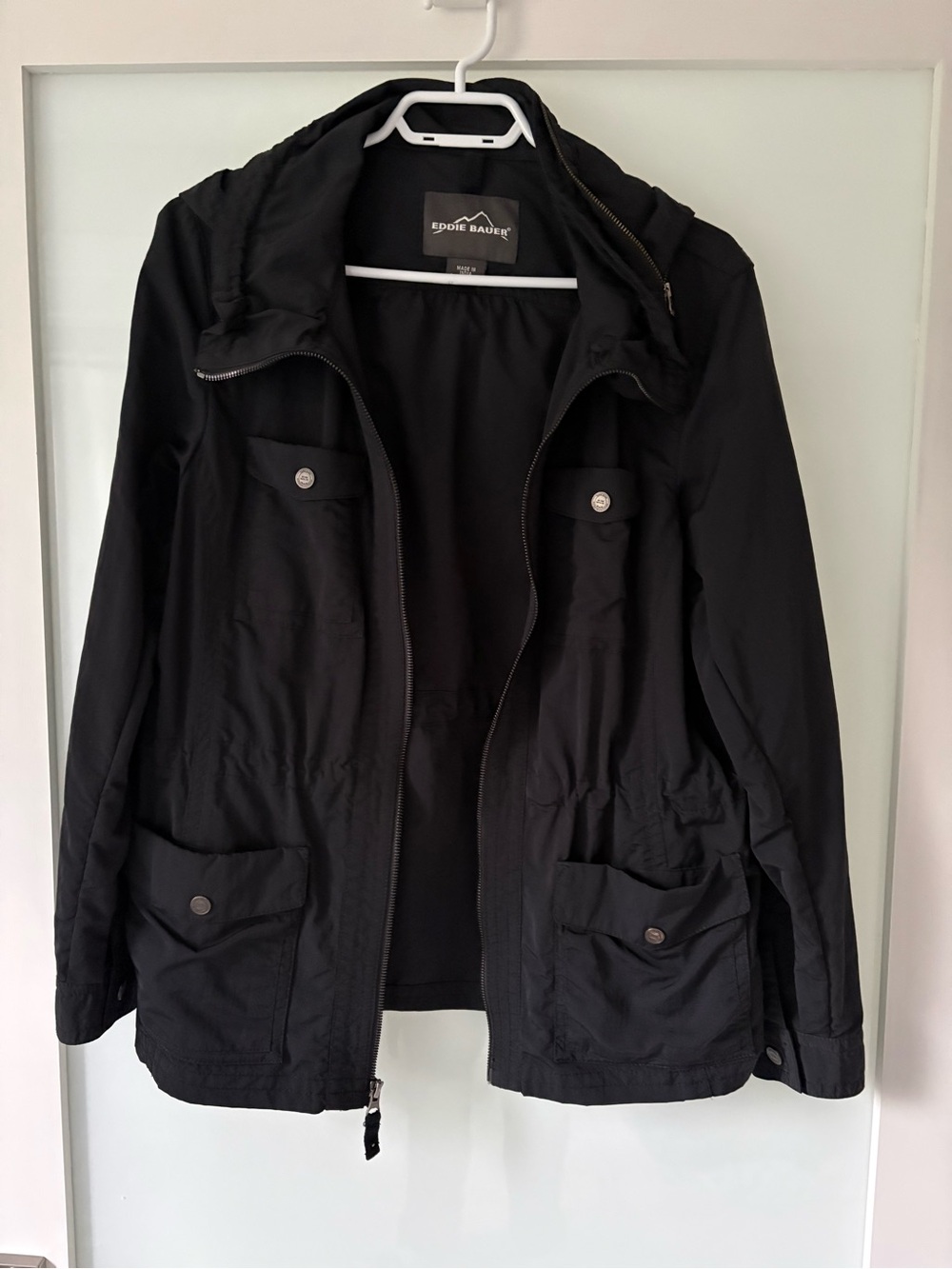 Eddie Bauer Black Hooded Field Jacket